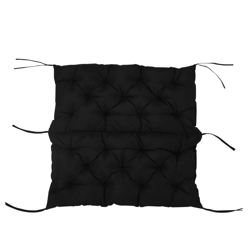 Outsunny Porch Swing Cushion Garden Bench Cushion with Backrest, Non-Slip 2-seater Soft Pad, Swing Chair Mat Replacement for Indoor and Outdoor, 39.4" x 38.6", Black