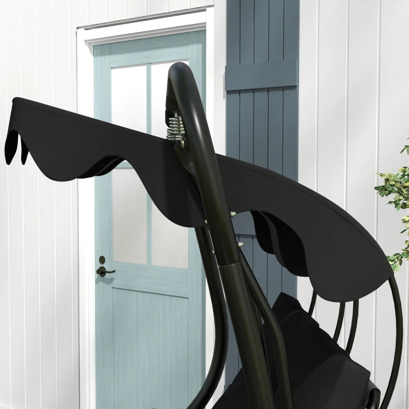 Outsunny 84A-052 Series 2-Seater Swing Canopy Replacement Top Cover, Black