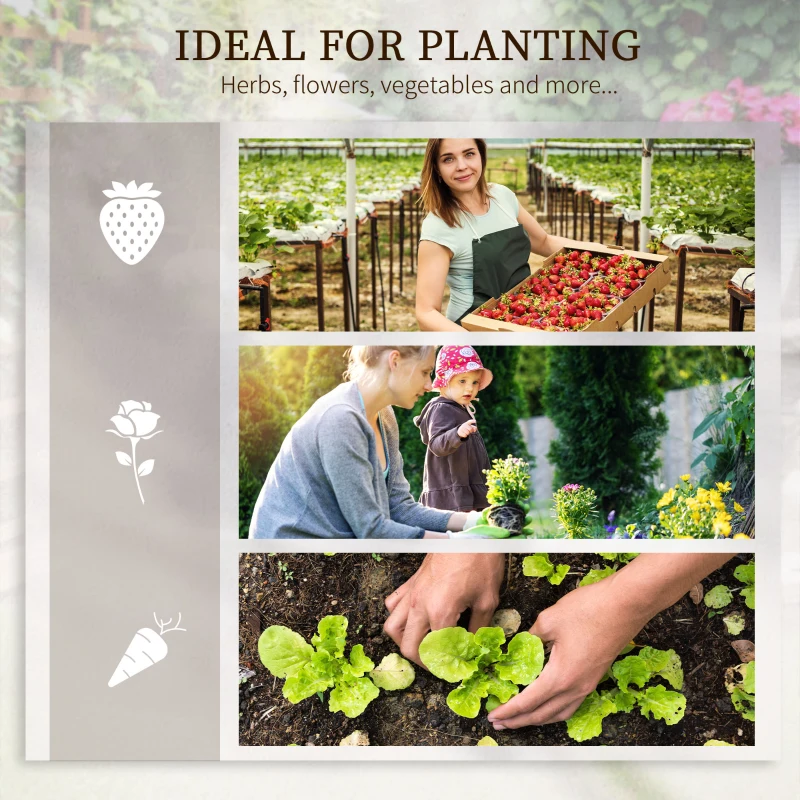 Outsunny Steel Raised Garden Bed, Set of 5 Large Box Planters for Outdoor Plants Vegetables Flowers Herbs, 8x8x1ft, Silver