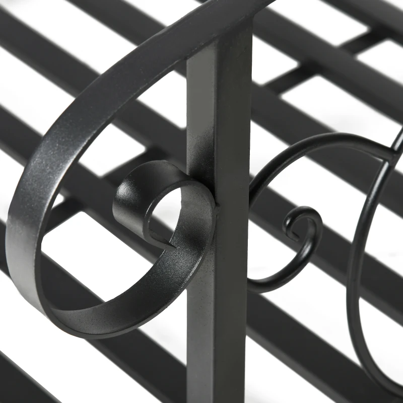 Outsunny 6FT Steel Garden Bridge with Safety Siderails, Decorative Arc Landscaping Bridge for Backyard Creek Stream Pond, Black