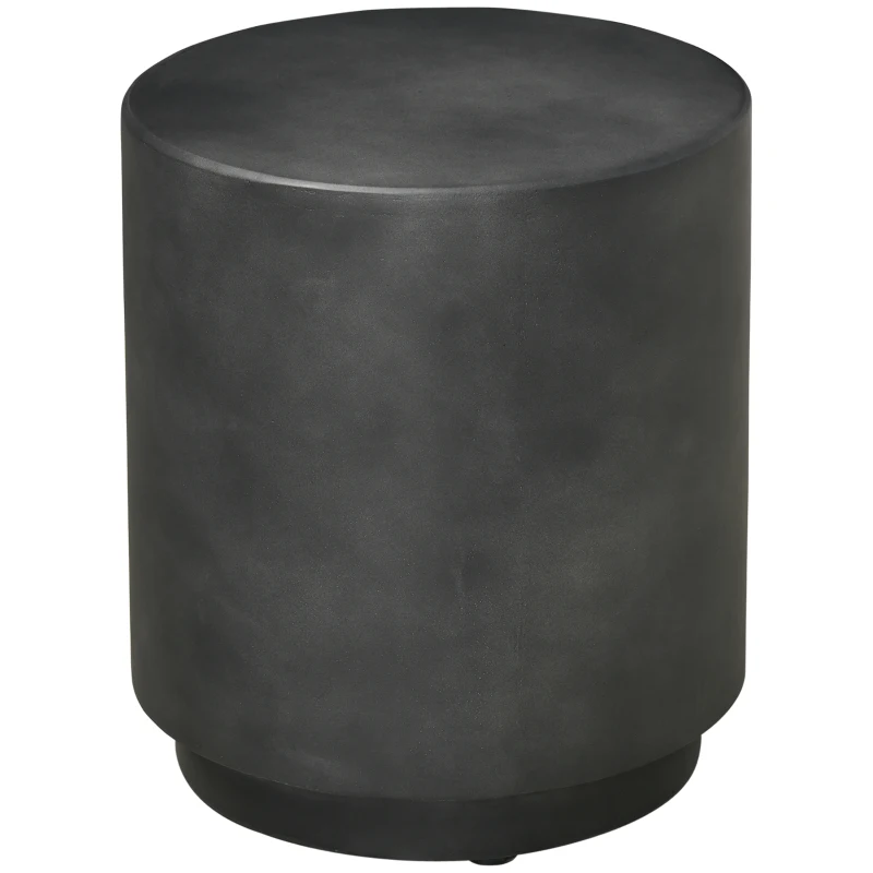 HOMCOM Lightweight Accent Table with Concrete Finish Round Side Table, Dark Gray