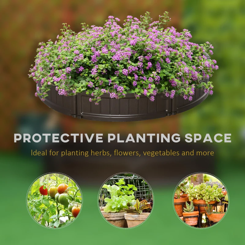 Outsunny 48" Raise Garden Bed Kit, Round Planter Box Above Ground for Flowers/Herb/Vegetables Outdoor Garden Backyard with Easy Assembly, Brown