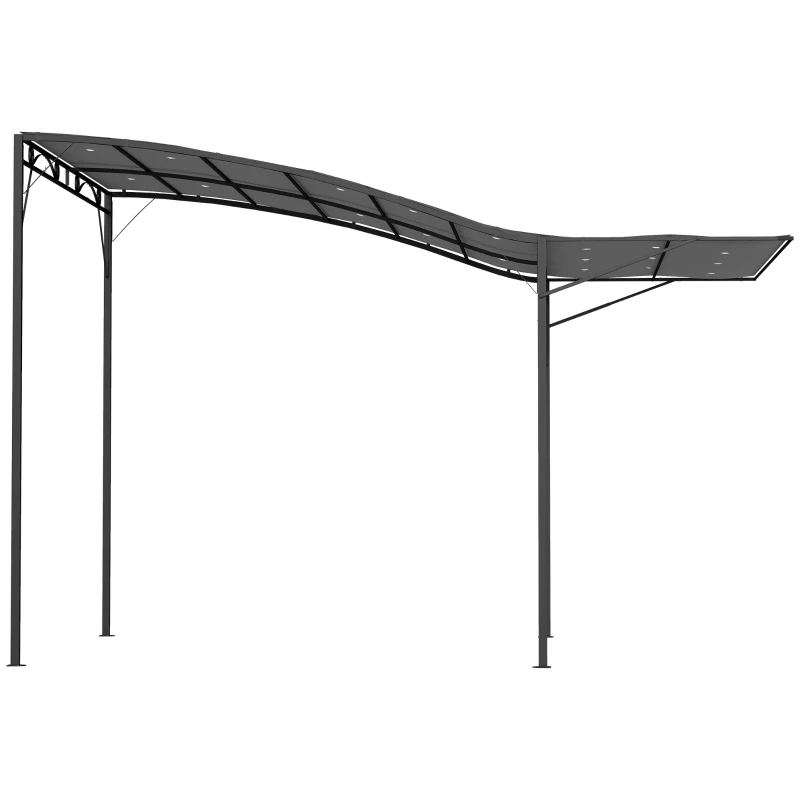 Outsunny 10' x 8' Outdoor Pergola and Patio Gazebo for Garden, Camper, Deck, Doors and Windows, Dark Gray