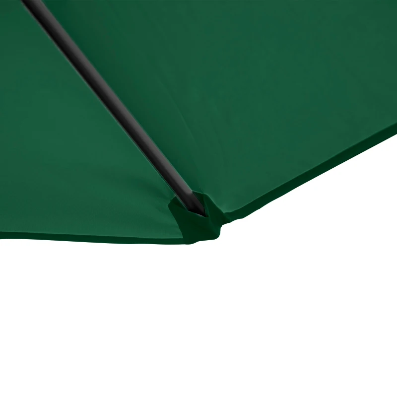 Outsunny 8.5FT Offset Patio Umbrella with 360° Rotation, Outdoor Cantilever Roma Parasol Hanging Sun Shade Canopy Shelter with Cross Base, Green