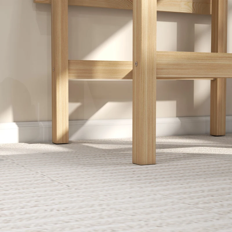 HOMCOM Solid Wood Kitchen Table, Farmhouse Drop Leaf Tables for Small Spaces, Folding Dining Table, Nature Wood