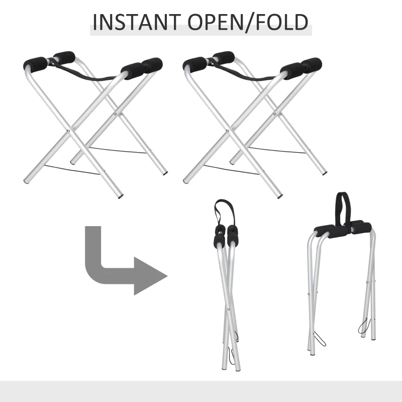 Soozier Universal Kayak Storage Stand & Rack for Cleaning, Storing, & Maintenance with Aluminum Frame & Folding Design