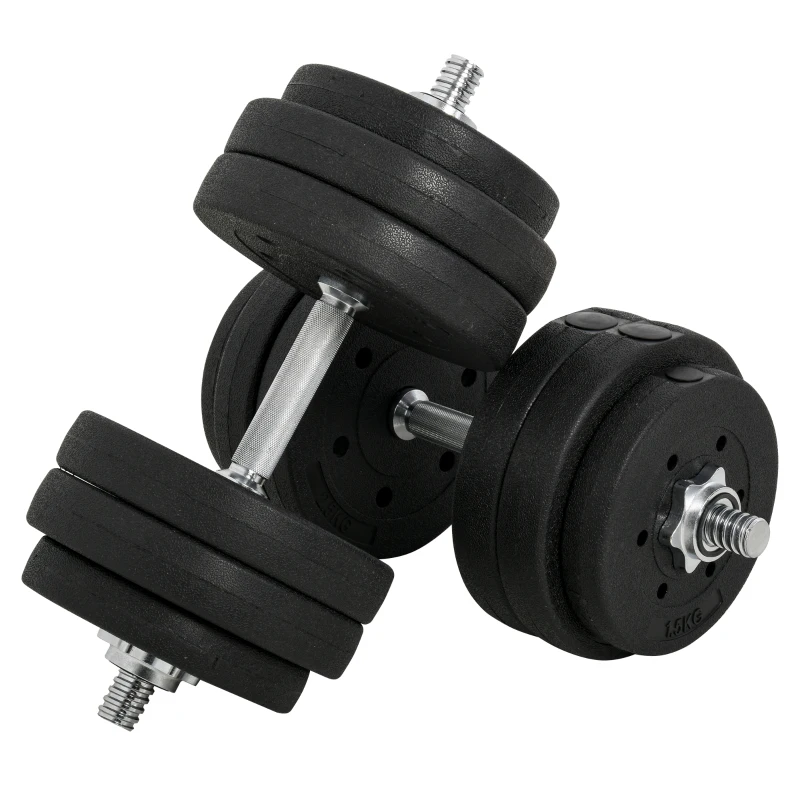 Soozier 66 lbs Adjustable Dumbbells Weight Set Dumbbell Hand Weight Barbell for Body Fitness Lifting Training for Home Office Gym, Black