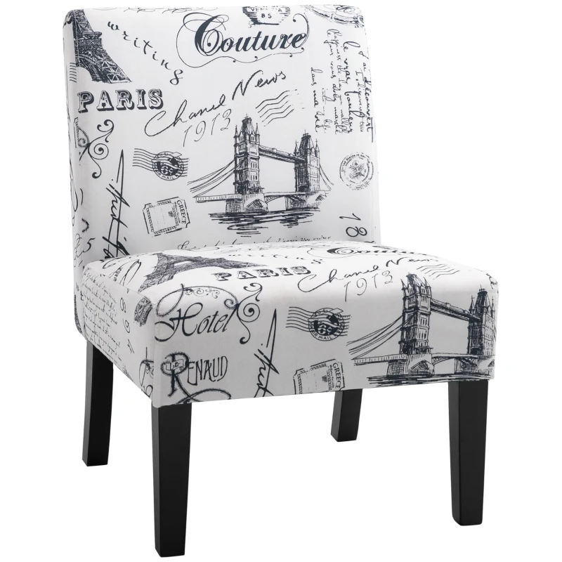 HOMCOM Comfortable Stable Modern Dining Chair In Hand-Painted Style for Dining Room and Bedroom
