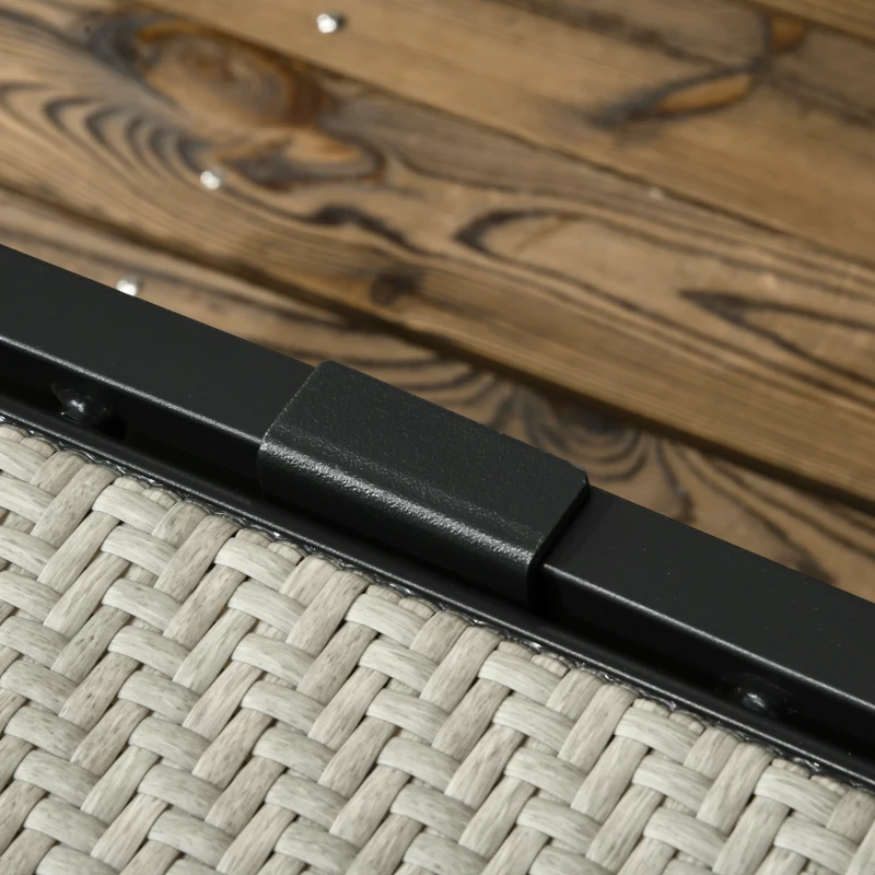 Outsunny Outdoor Chaise Lounge Chair, Waterproof Rattan Wicker Pool Furniture with 5-Position Reclining Adjustable Backrest & Wheels for Beach, Tanning, Poolside, Patio, Mixed Gray