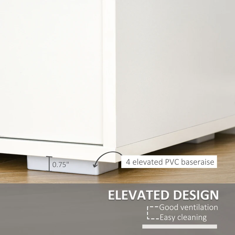 HOMCOM Storage Cabinet with 2 Drawers and 2 Cabinet Free Standing, Kitchen Cabinet Sideboard Buffet Table for Living Room, White