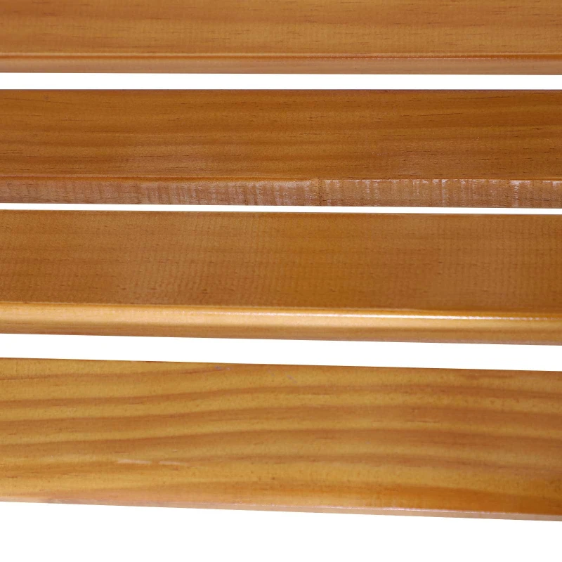 Outsunny 50" Outdoor Garden Bench, Park Patio Bench Loveseat, Wood & Metal Frame with Plastic Flourish Backrest, Natural Wood