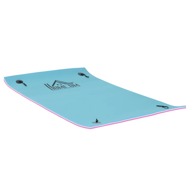HOMCOM 7.5x4ft Floating Mat Floating Lily Pad Water Carpet Float Aqua Mat Water Recreation and Relaxing in Pool Beach Lake