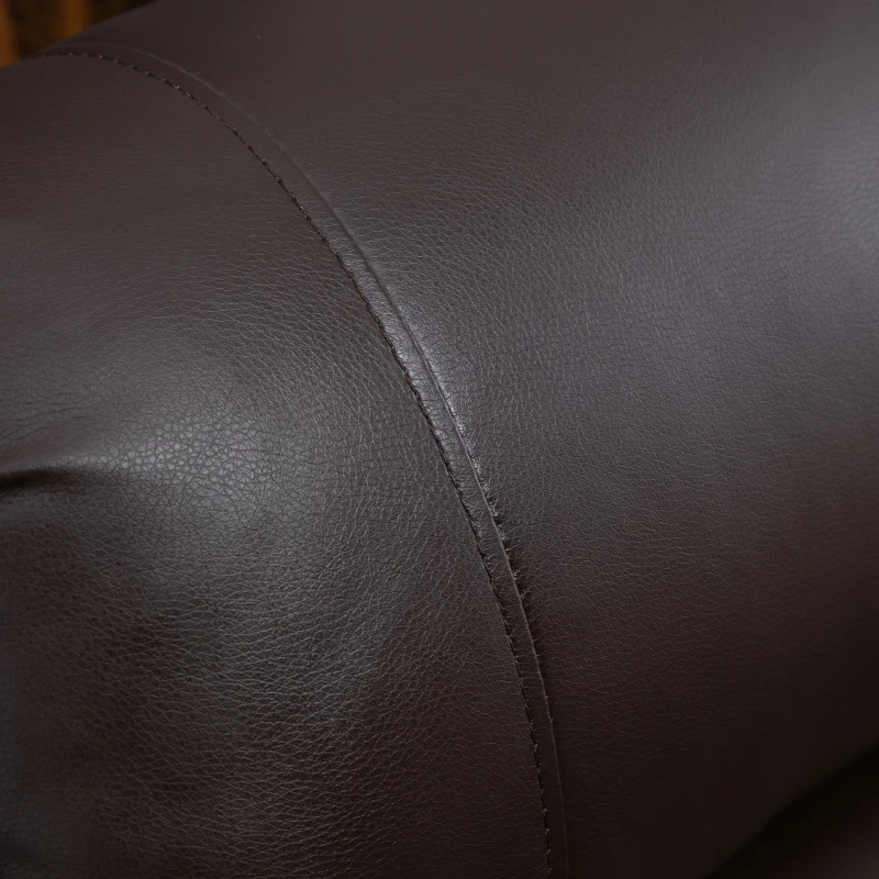 HOMCOM Electric Power Lift Chair, PU Leather Recliner Sofa with Footrest, Remote Control and Cup Holders, Brown