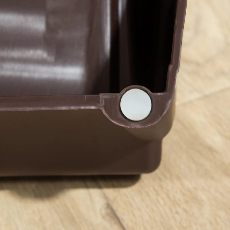 PawHut 4-Level Portable Pet Stairs, Foldable Dog Ramp, Lightweight Cat Steps, with Nonslip Soft Mats, for High Bed, Sofa, Up to 44 lbs, Dark Brown