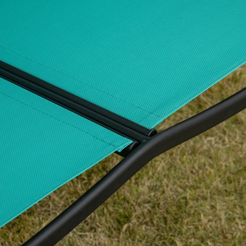 Outsunny 2-Person Patio Swings with Canopy, Outdoor Canopy Swing with Adjustable Shade, Breathable Mesh Seats and  Steel Frame for Garden, Poolside, Backyard, Blue