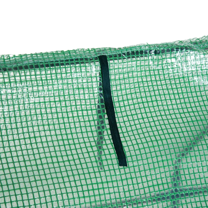 Outsunny 9' x 3' x 3' Portable Mini Greenhouse Outdoor Garden with Large Zipper Doors and Water/UV PE Cover, Green(m-10)