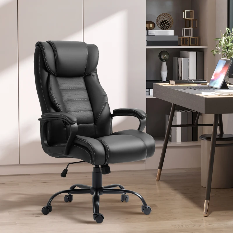 Vinsetto Ergonomic Massage Office Chair, High Back Executive Desk Chair with 6-Point Vibration, Adjustable Height, Swivel Seat and Rocking Function, Black
