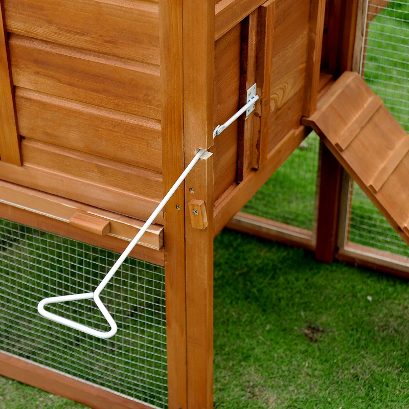 PawHut 66" Chicken Coop Kit Wooden Chicken House Rabbit Hutch Poultry Cage Hen Pen Backyard with Outdoor Run and Nesting Box