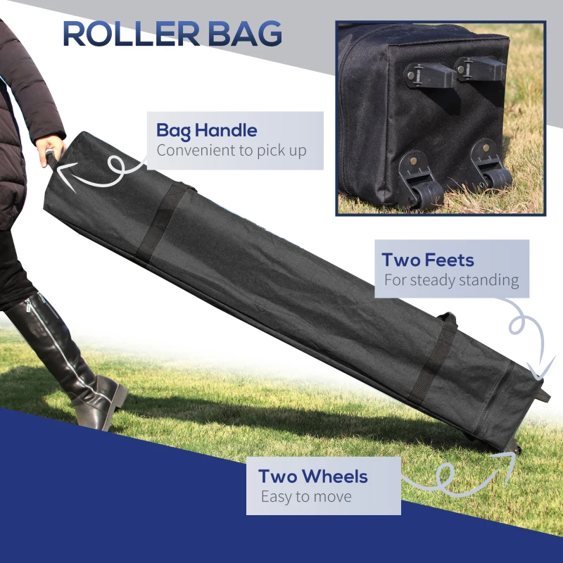 Outsunny 10' x 10' Pop Up Canopy Tent with Sand Bags, UPF 50+ Instant Sun Shelter, Tents for Parties, Height Adjustable, with Wheeled Carry Bag, for Outdoor, Garden, Patio, Royal Blue