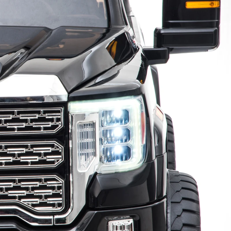 Aosom 12V GMC Sierra HD Battery Kids Ride On Car with Remote Control, Bright Headlights, & Working Suspension, Black(m-9)