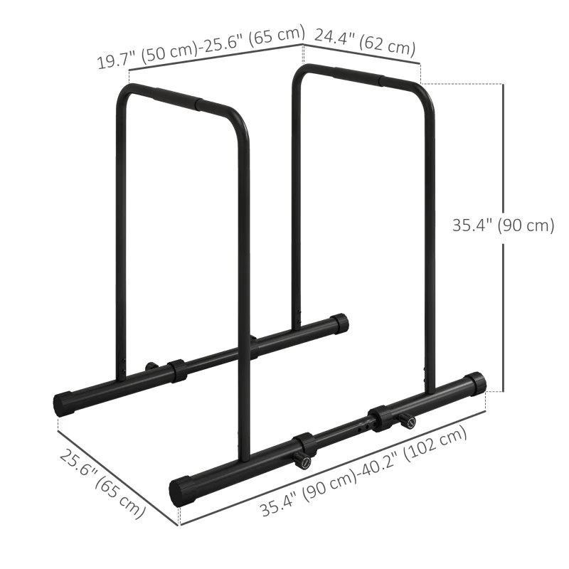 Soozier Adjustable Dip Station, Push Up Bars with 6 Width and 2 Height Levels for Home Gym Fitness Workout