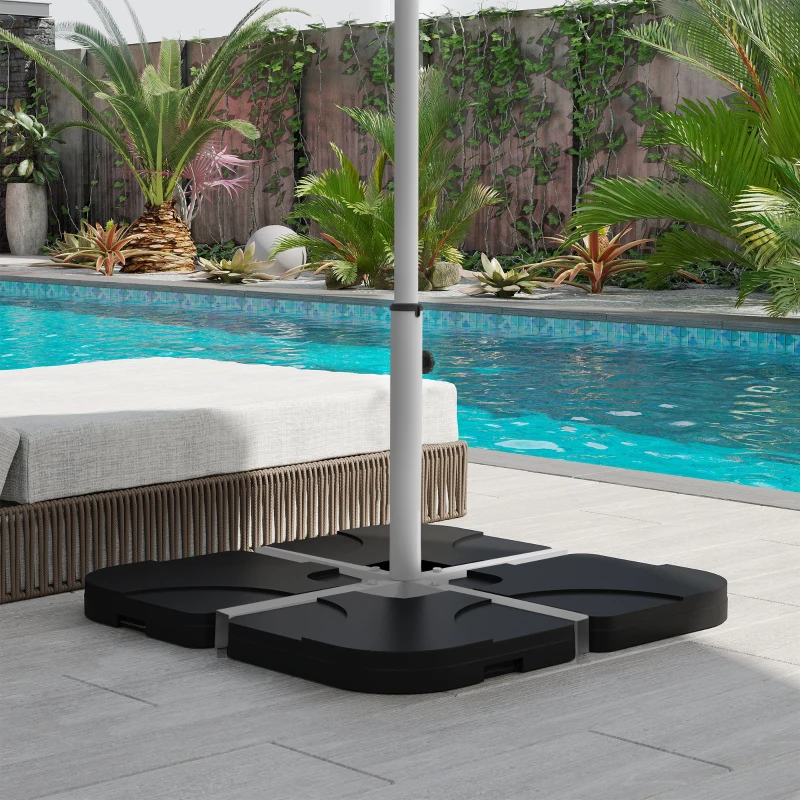 Outsunny Outdoor Universal Cross Brace Stand for Small Offset Umbrella or Large Market Umbrella, White