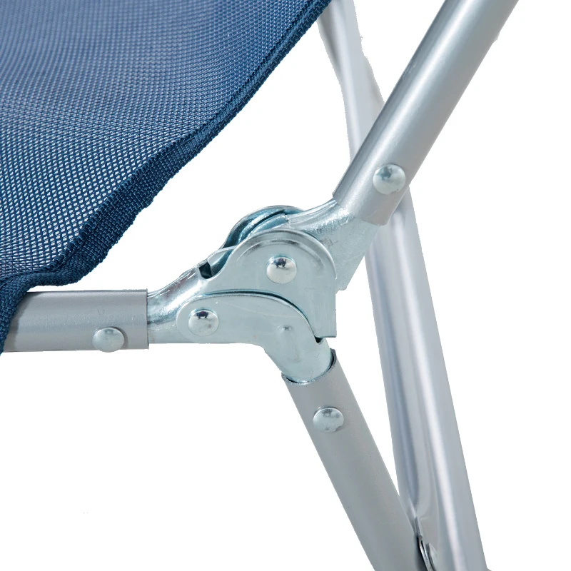 Outsunny Folding Chaise Lounge Chair, Pool Sun Tanning Chair, Outdoor Lounge Chair with Reclining Back, Breathable Mesh Seat, Headrest for Beach, Yard, Patio, Dark Blue