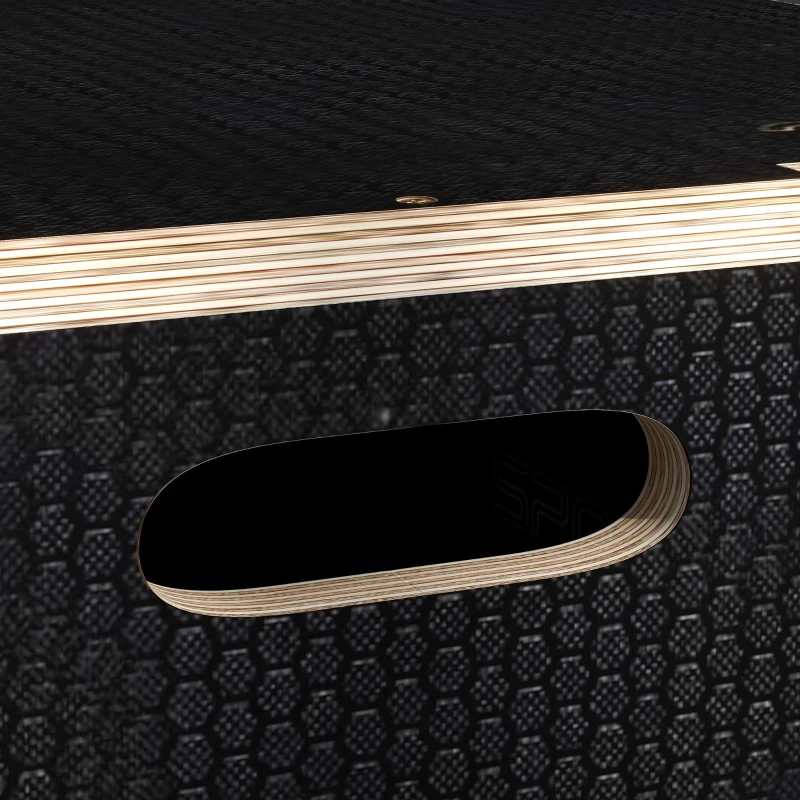 Soozier 24/20/16 In Wooden Plyometric Jump Box with Handle Openings for Home Gym Workout Training