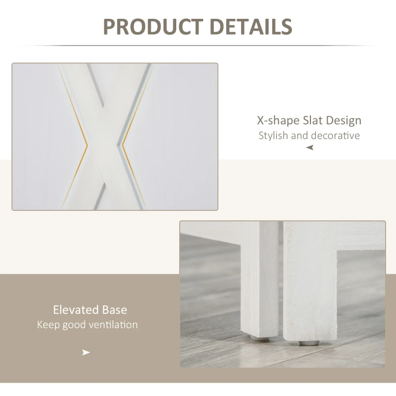 HOMCOM 3-panel Wall Partition Farmhouse Room Separator with Foldable Design Wooden Frame 5.6FT, White