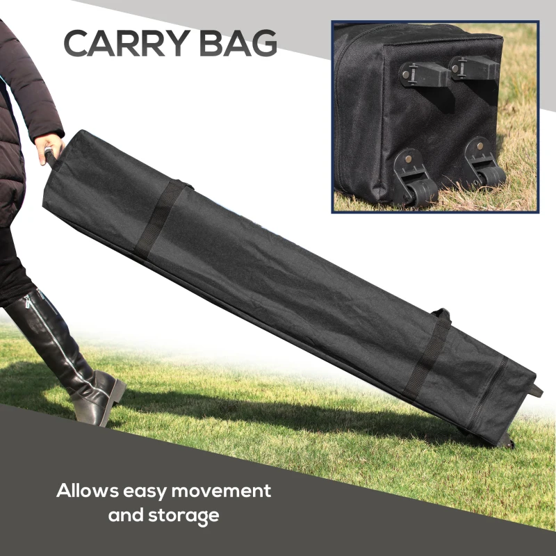 Outsunny 11x11FT Pop Up Canopy with 1-Button Push, Mosquito Netting, Carry Bag, Sandbags, Height Adjustable Instant Shelter