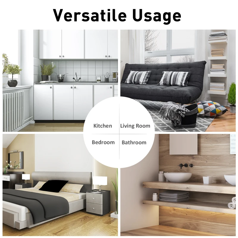 HOMCOM Rolling Kitchen Island Trolley Serving Cart Wheeled Storage Cabinet w/ Basket Shelves and Drawers Black