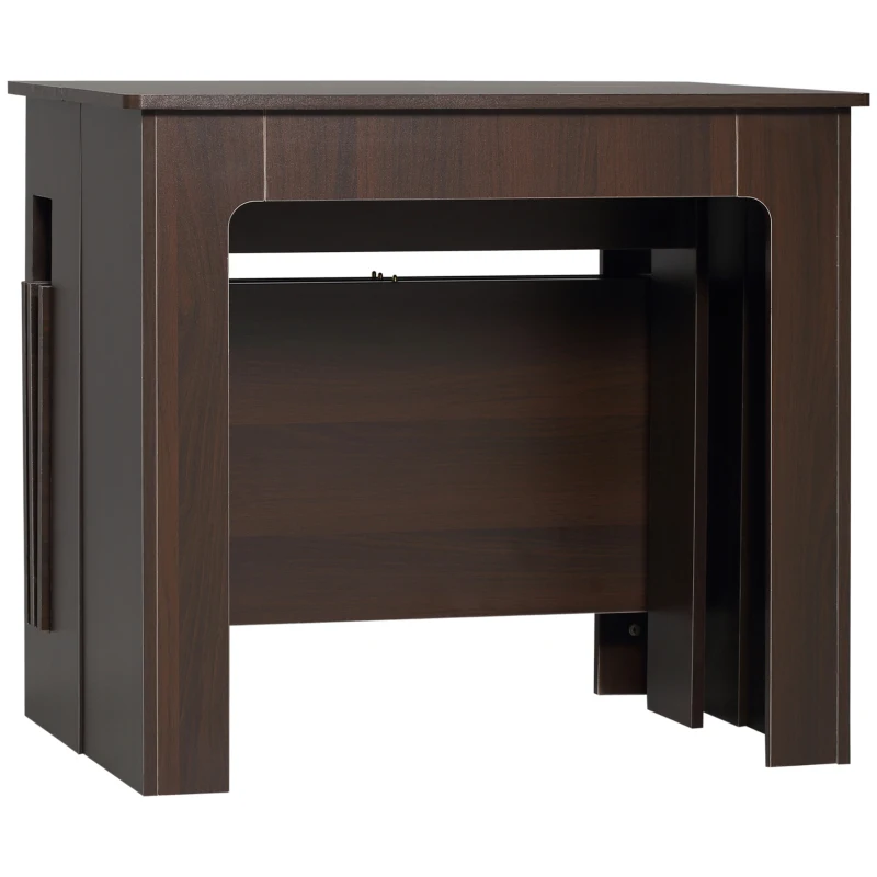 HOMCOM Extendable Dining Table, Expandable Kitchen Table for Small Spaces, Seats up to 6 People, Dark Brown