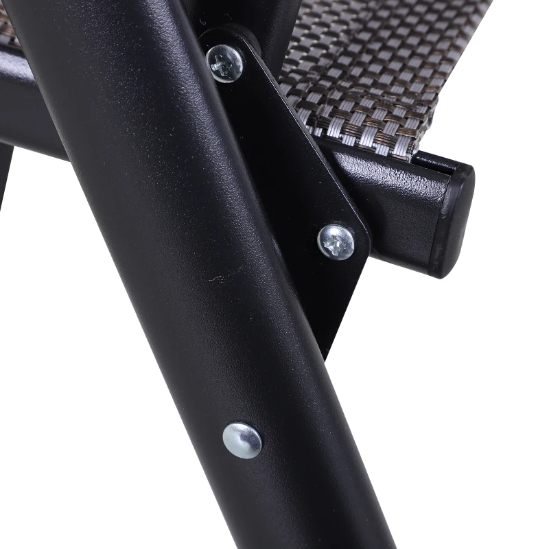 Outsunny Set of 2 Outdoor Folding Chairs, Stackable Patio Dining Chairs with Armrests, Metal Frame, Gray