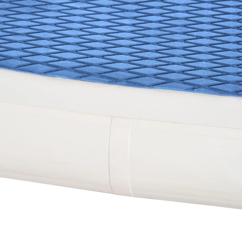 Soozier 10' x 32" x 6" Inflatable Stand Up Paddle Board with ISUP Accessories, Carry Bag, Non-Slip Deck, Adj Paddle, Pump, Leash for Adults Kids, Blue and White