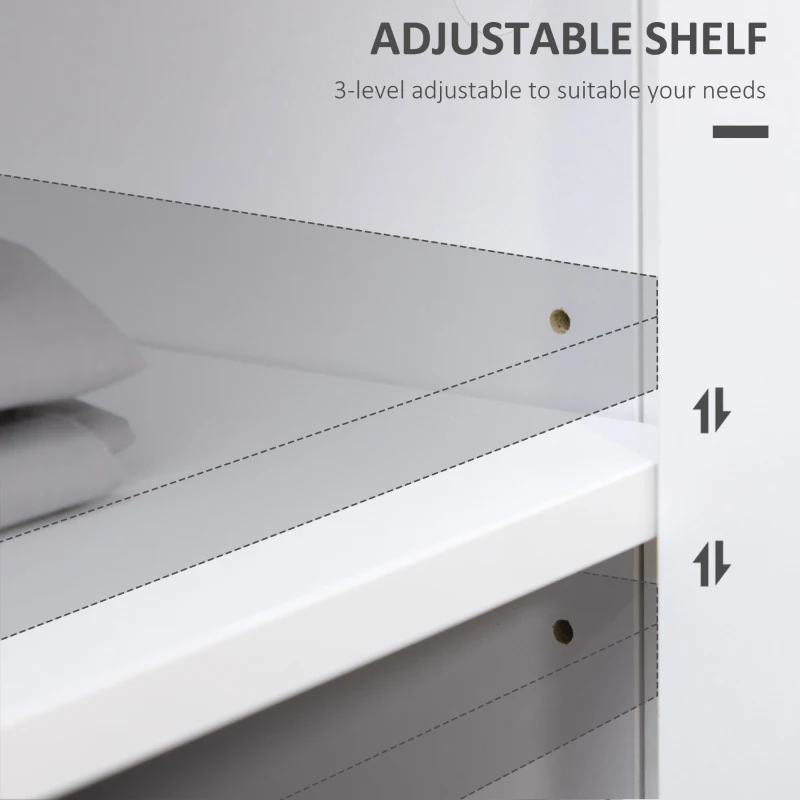 HOMCOM Sideboard, Modern Kitchen Storage Cabinet with Drawers and Adjustable Shelf, for Living Room and Entryway, White