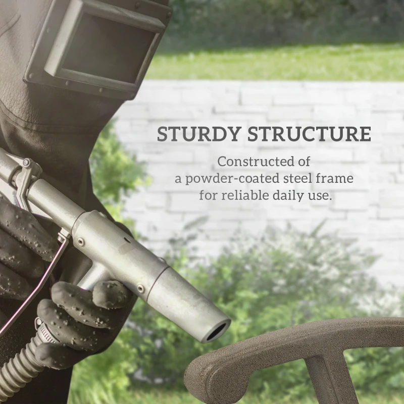 Outsunny Outdoor Glider Chair Patio Glider Swing Chair with Mesh Seat, Steel Frame for Backyard, Garden, Porch, Blue