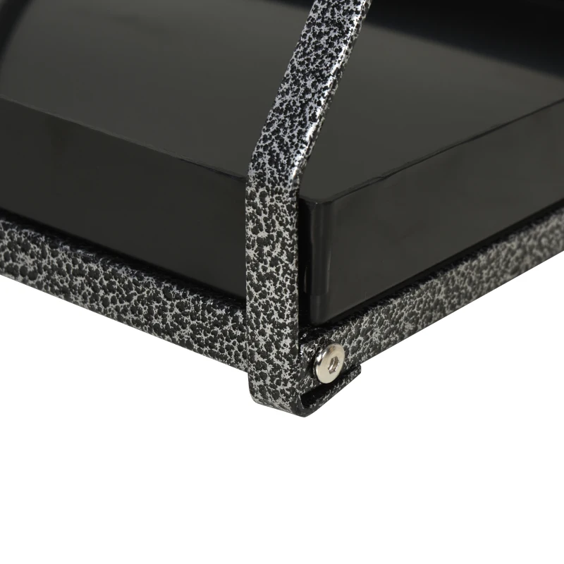 PawHut Portable Bird Play Perch Stand with Wooden Perch, Stainless Steel Feeding Bowls, & an Easy-Clean Tray, Black