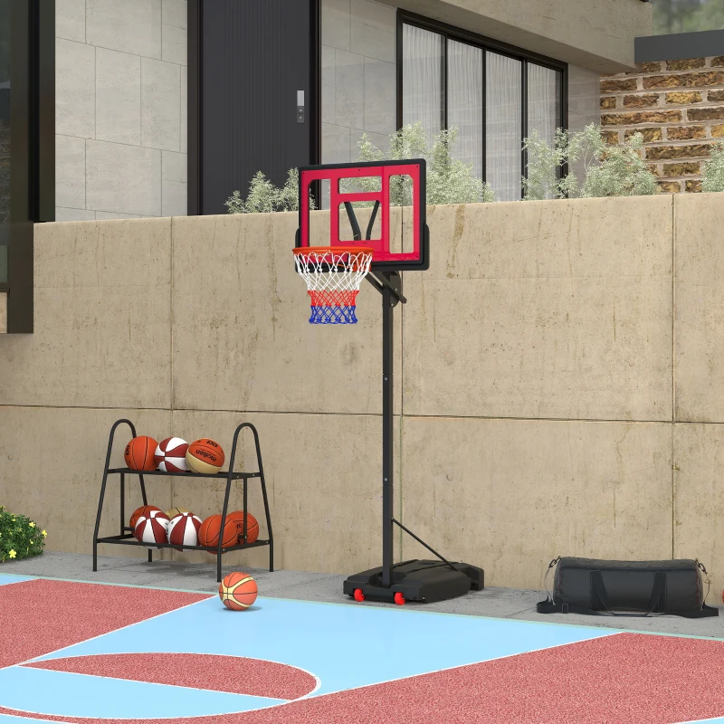 Qaba Kids Basketball Hoop, 6.6-8.5ft Adjustable Height Basketball Net with Weight Bag, for Indoor Outdoor, for 6+ Years