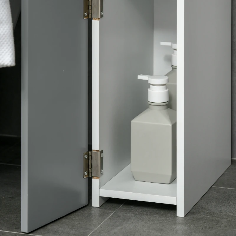 kleankin Bathroom Storage Cabinet with Open Shelves, Grey