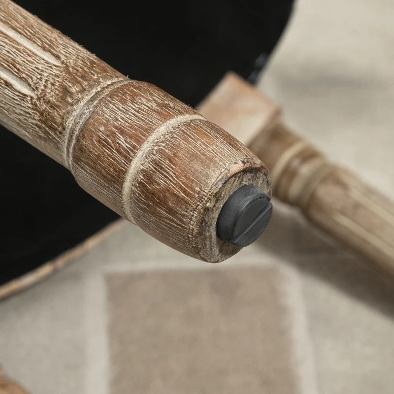 HOMCOM Vintage Armless Dining Chairs Set of 6, French Chic Side Chairs with Curved Backrest and Linen Upholstery for Kitchen, or Living Room, Cream White