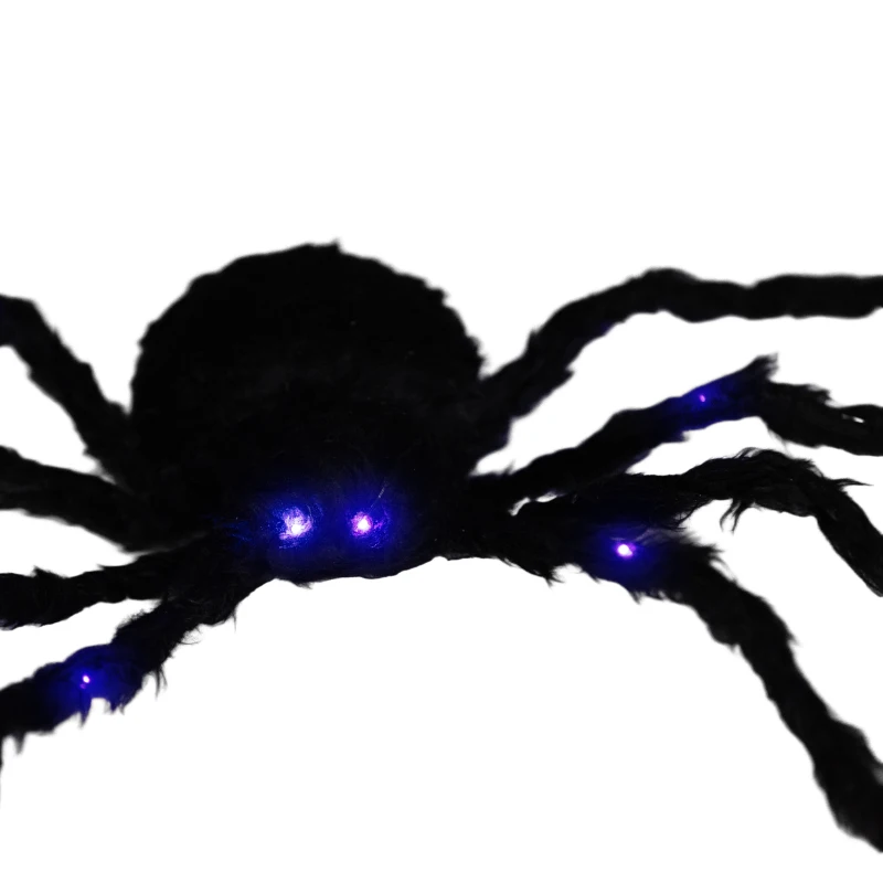 HOMCOM 3.25" Halloween Prop Light-up Oversized Spider, Outdoor Halloween Decoration with Light Up Bendable Legs