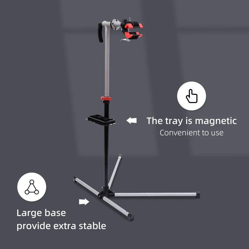 HOMCOM 47" To 75" Adjustable Bike Repair Stand Tool Tray Bicycle Cycle Rack Work