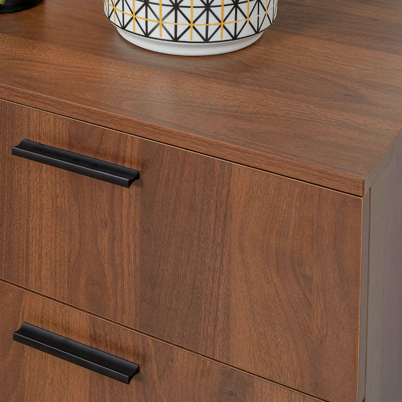 HOMCOM Kitchen Cabinet, Storage Cabinet, Sideboard Floor Accent Cabinet w/ Drawer, Enclosed Cabinet & Adjustable Shelves, Walnut Brown