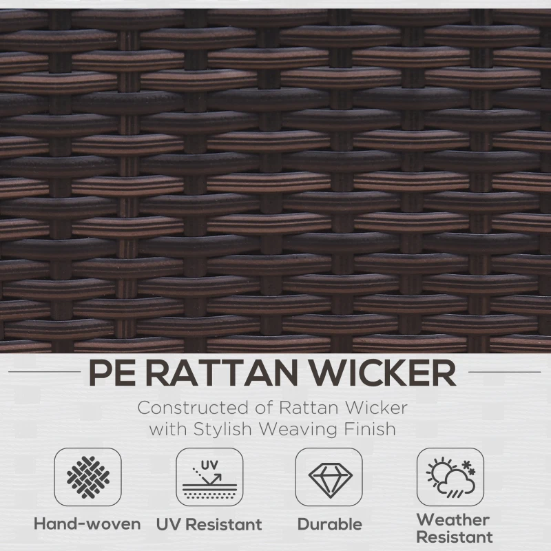 Outsunny 6 Pieces Patio Furniture Set, Deluxe Garden Wicker Sectional Sofa Set Outdoor Patio Sofa Furniture All Weather Resistant w/Cushion Seat for Porch Garden Poolside Balcony