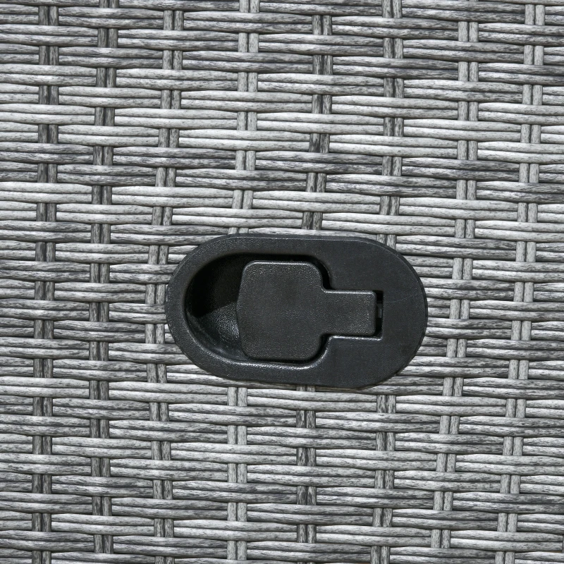 Outsunny Outdoor Recliner Chair with Cushions, Reclining Patio Lounge Chair with Adjustable Footrest, Armrests, Tray Table, Blue