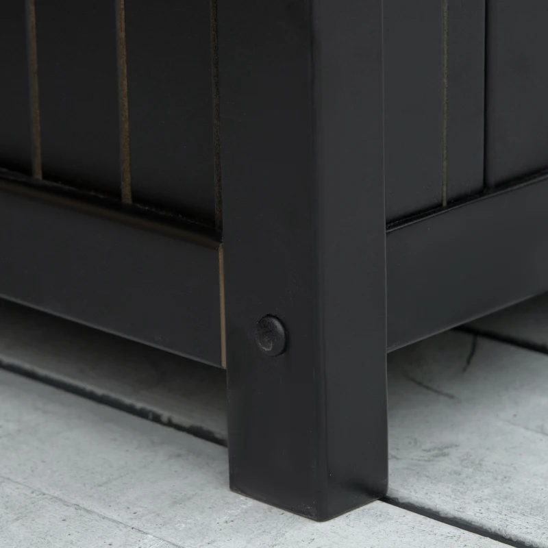 Outsunny Outdoor Storage Bench, 43 Gallon Deck Box with Armrests, Outdoor Storage Box for Patio Furniture Cushions and Garden Tools, Black