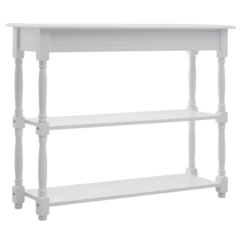 HOMCOM Console Table Modern Sofa Table with 2 Tier Shelves for Living Room, Entryway, Bedroom, Grey