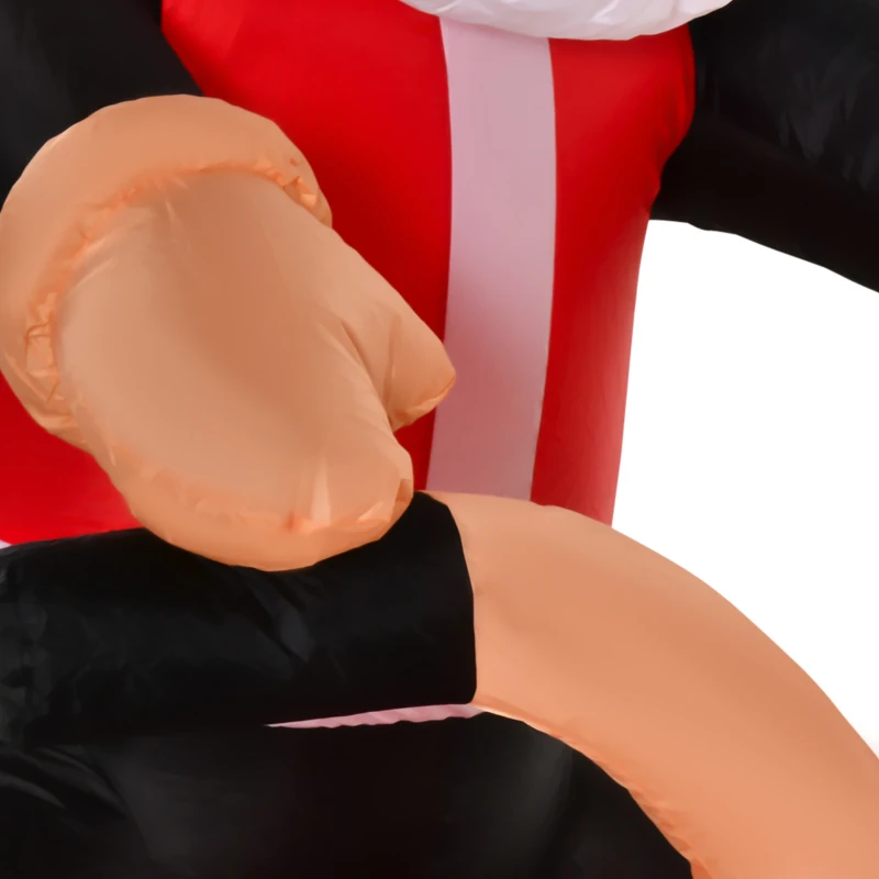 HOMCOM 6' Christmas Inflatable Santa Claus Riding A Motorcycle with Toy Bag, Outdoor Blow-Up Yard Decoration with LED Lights Display