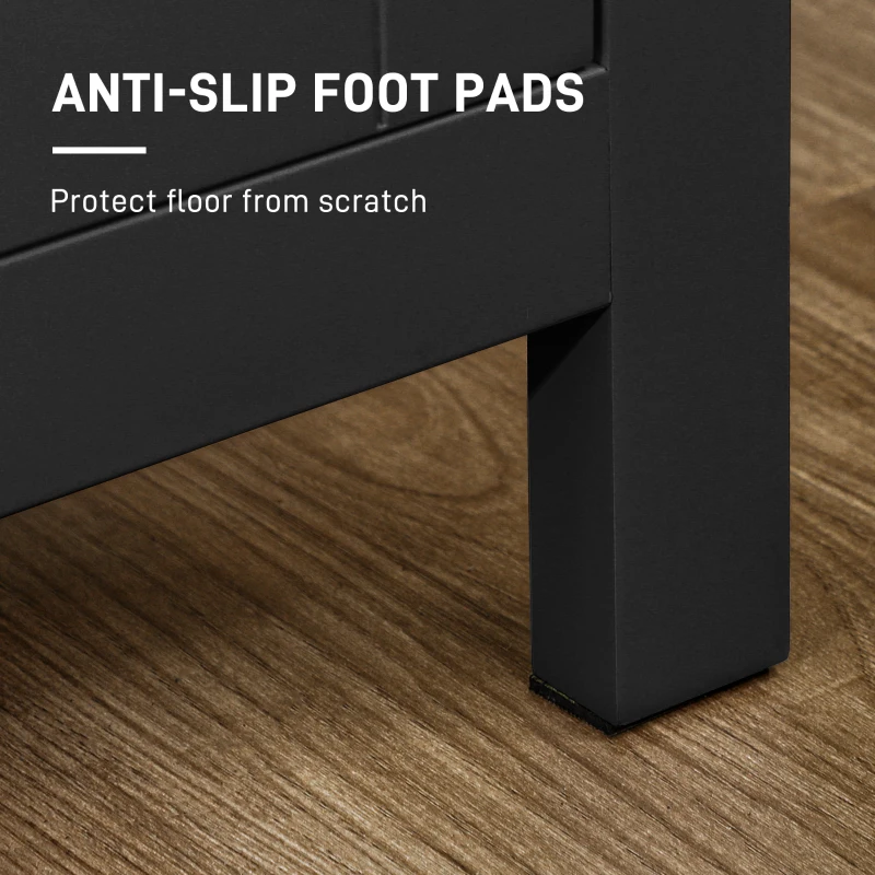 HOMCOM Sideboard, Buffet Cabinet with Doors and Adjustable Shelves for Living Room, Entryway, Black and Natural