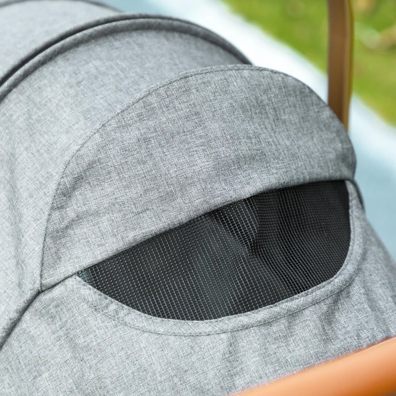 PawHut 3 in 1 Dog Stroller with Detachable Cabin, 4 Wheel Folding Lightweight Pet Stroller for Small Dogs, Gray